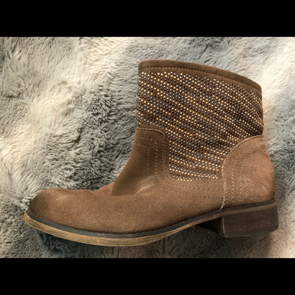 Studded Brown Ankle Boots